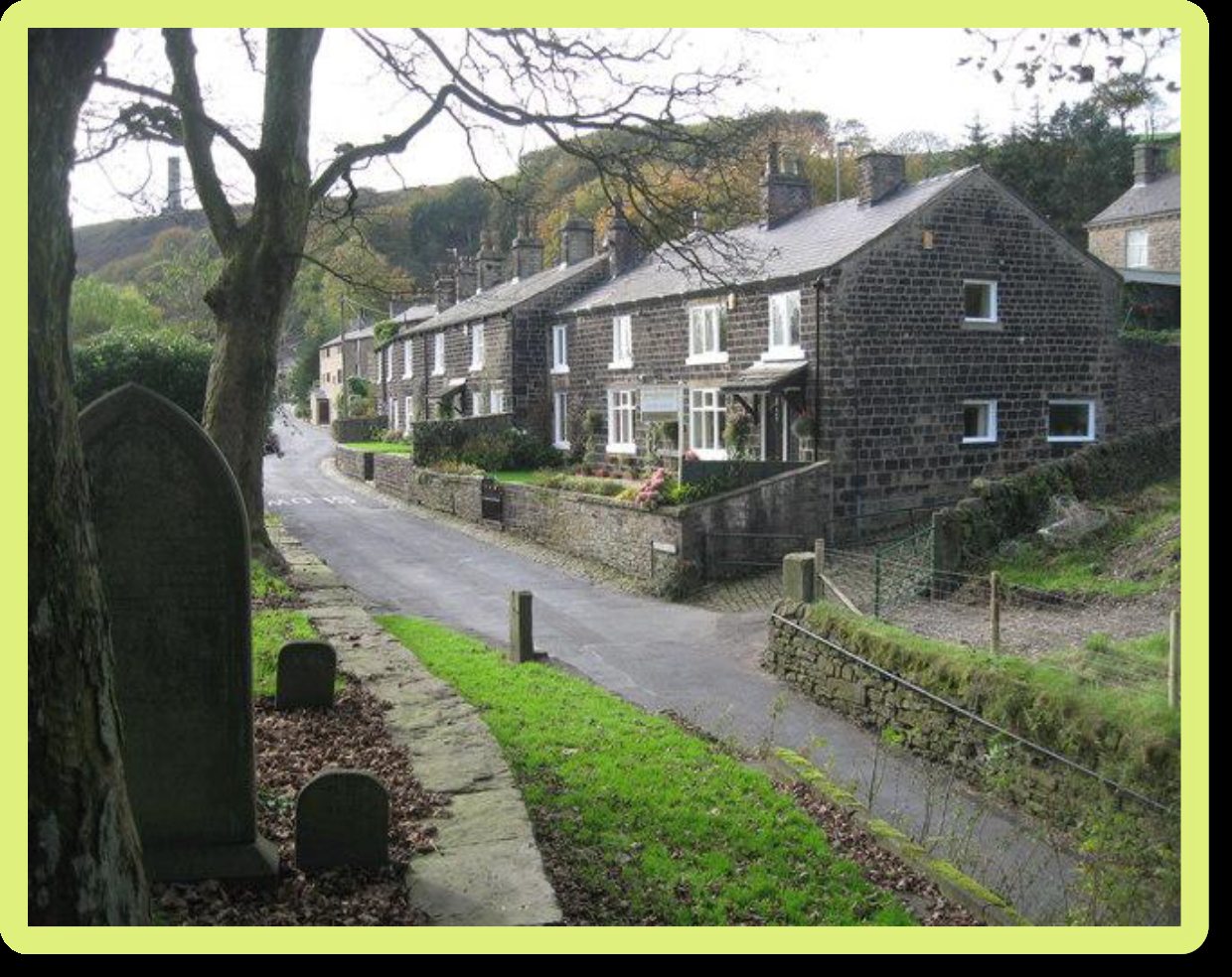 Stone cottages on a village lane in the parish
